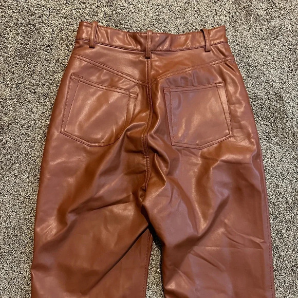 NWOT House of CB Inaya Stretch Vegan Leather Trousers in Brown - size S - Picture 11 of 11